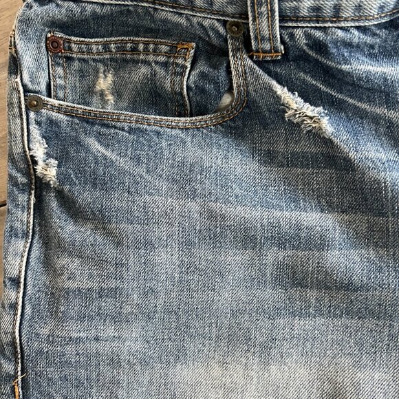 Converse One Star Women's 36x32 Low Bootcut Distressed Blue Jeans - Picture 6 of 8